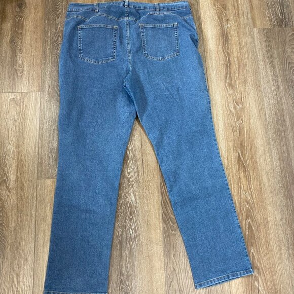 Woman Within 22W Tall Blue Denim Straight Leg Jeans - Picture 9 of 9